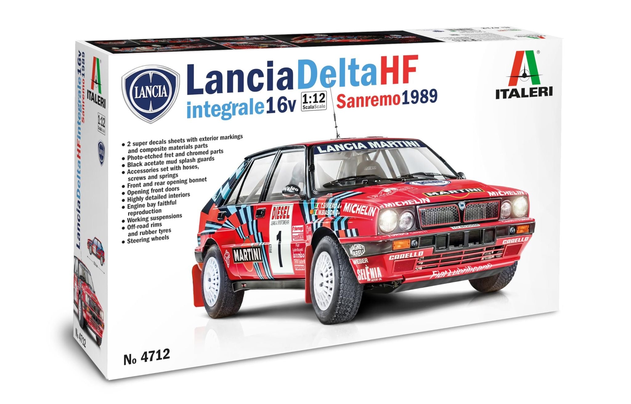 Lancia delta hf integrale Sanremo 1989,scala 1/12 Italeri
